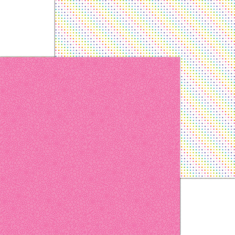 Doodlebug - Fairy Garden Collection - 12x12 Single Sheets - Pink Posies / 7241