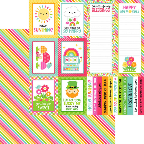 Doodlebug - Lucky Me - 12x12 Single Sheets / Color Me Happy 9041