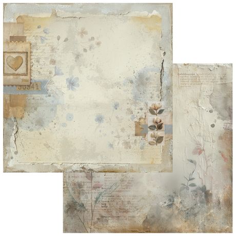 49 & Market - Faded Memory Lane - 12x12 Single Sheets / Pressed Petals