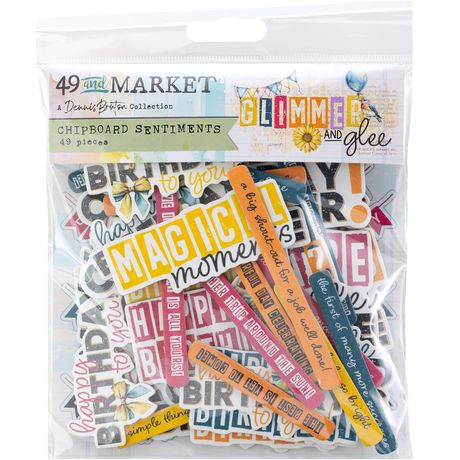 49 & Market - Glimmer and Glee - Chipboard Set