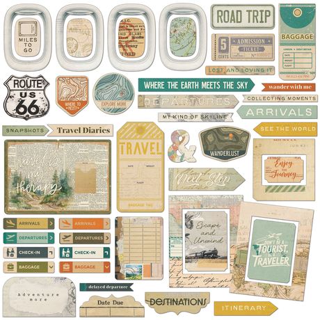 49 & Market - Travel Diaries - Chipboard Set