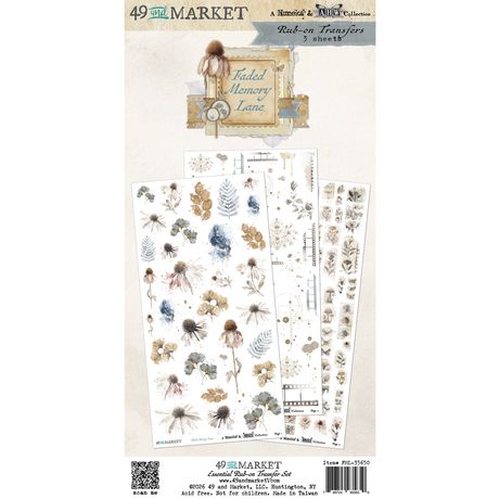 49 & Market - Faded Memory Lane - Essentials Rub On Transfer Set