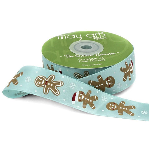 Ribbon - Gingerbread Man Print / Robins Egg Blue