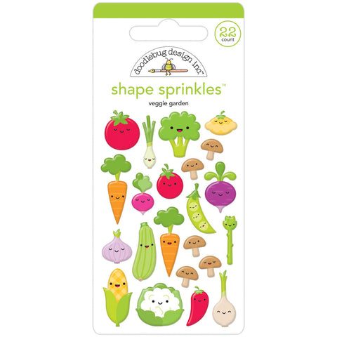 Doodlebug - Farmers Market Collection - Shape Sprinkles - Veggie Garden / 7800