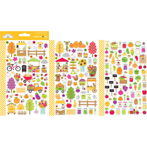 Doodlebug - Farmers Market Collection - Mini Icon Stickers / 7810