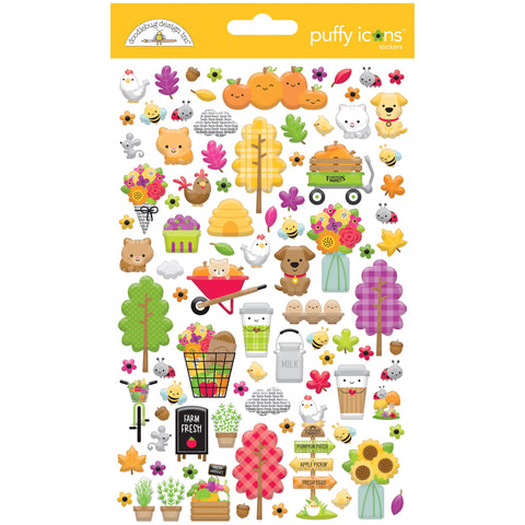 Doodlebug - Farmers Market Collection - Farmers Market - Puffy Icon Stickers / 7842