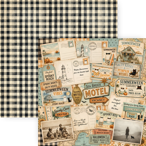 Country Craft Creations - Summerween Ghosts on Vacation -12x12 / 27 Double-Sided 12x12 Papers SHIPPING AUGUST 1ST