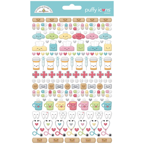 Doodlebug - Happy Healing Collection - Puffy Icons Stickers / 8019