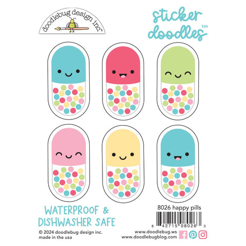 Doodlebug - Happy Healing Collection - Sticker Doodles - Happy Pills / 8026