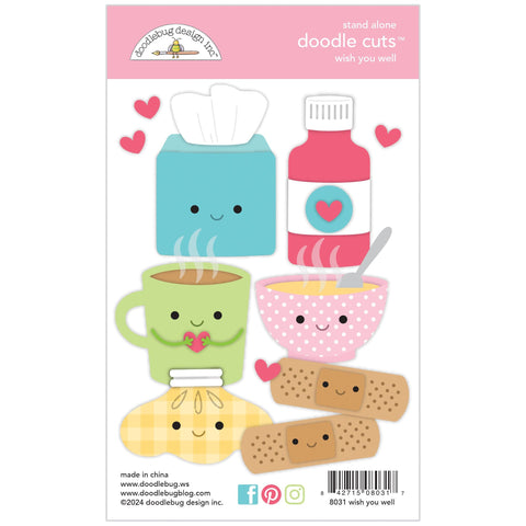 Doodlebug - Happy Healing Collection - Doodle Cuts - Wishing You Well / 8031