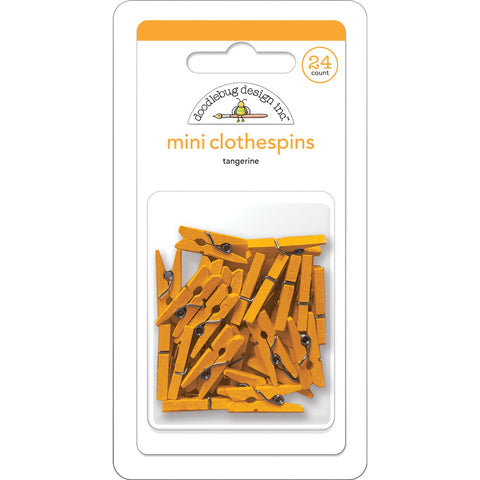 Doodlebug - Mini Clothespins - Tangerine - 8136