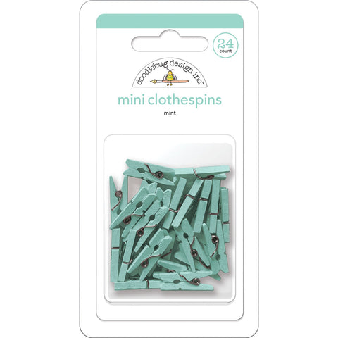 Doodlebug - Mini Clothespins - Mint - 8139