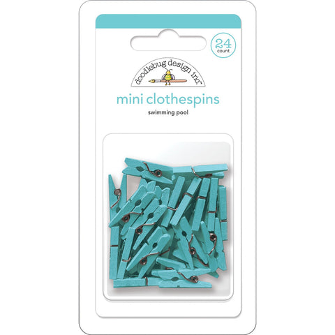 Doodlebug - Mini Clothespins - Swimming Pool - 8140
