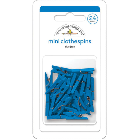 Doodlebug - Mini Clothespins - Blue Jean - 8141