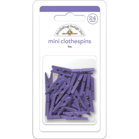 Doodlebug - Mini Clothespins - Lilac - 8142