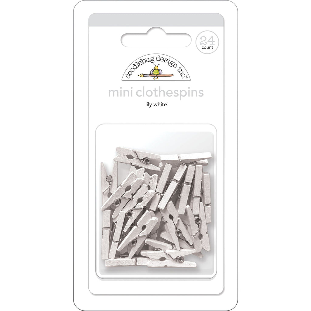 Doodlebug - Mini Clothespins - Lily White - 8143 (Preorder - Arriving September 1, 2023)
