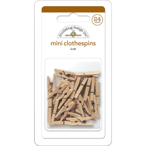 Doodlebug - Mini Clothespins - Kraft - 8144