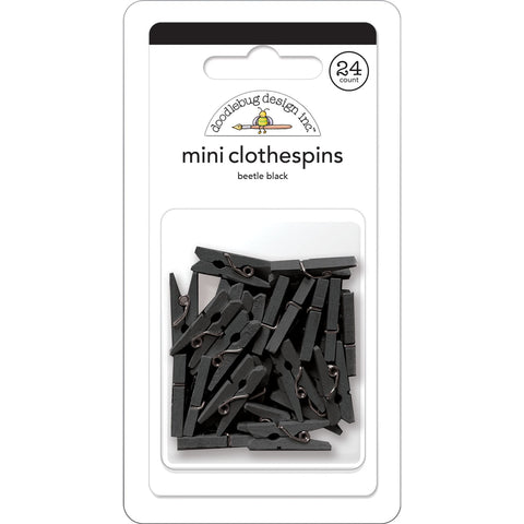 Doodlebug - Mini Clothespins - Beetle Black - 8145