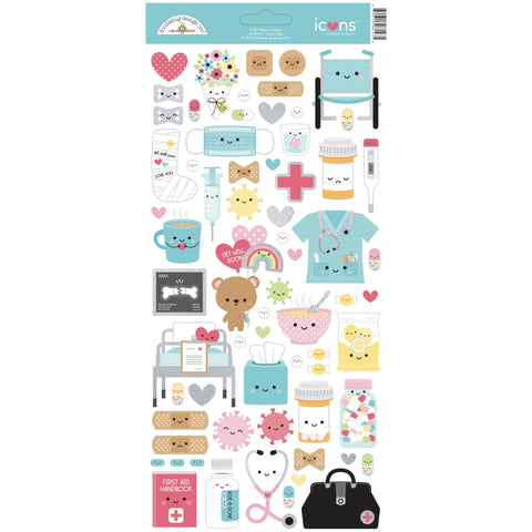 Doodlebug - Happy Healing Collection - Icons Stickers / 8147