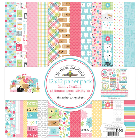 Doodlebug - Happy Healing Collection - 12x12 Paper Pack / 8149