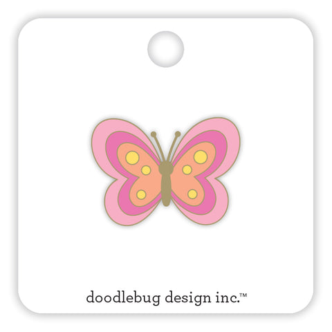 Doodlebug - Hello Again Collection - Collectible Pin - Butterfly Kisses / 8172