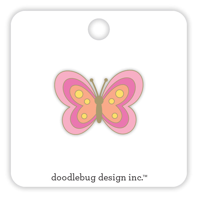 Doodlebug - Hello Again Collection - Collectible Pin - Butterfly Kisses / 8172