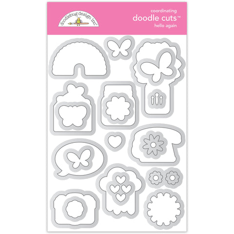 Doodlebug - Hello Again Collection - Doodle Cuts / 8184 - (Pairs with the Doodle Stamps 8183)