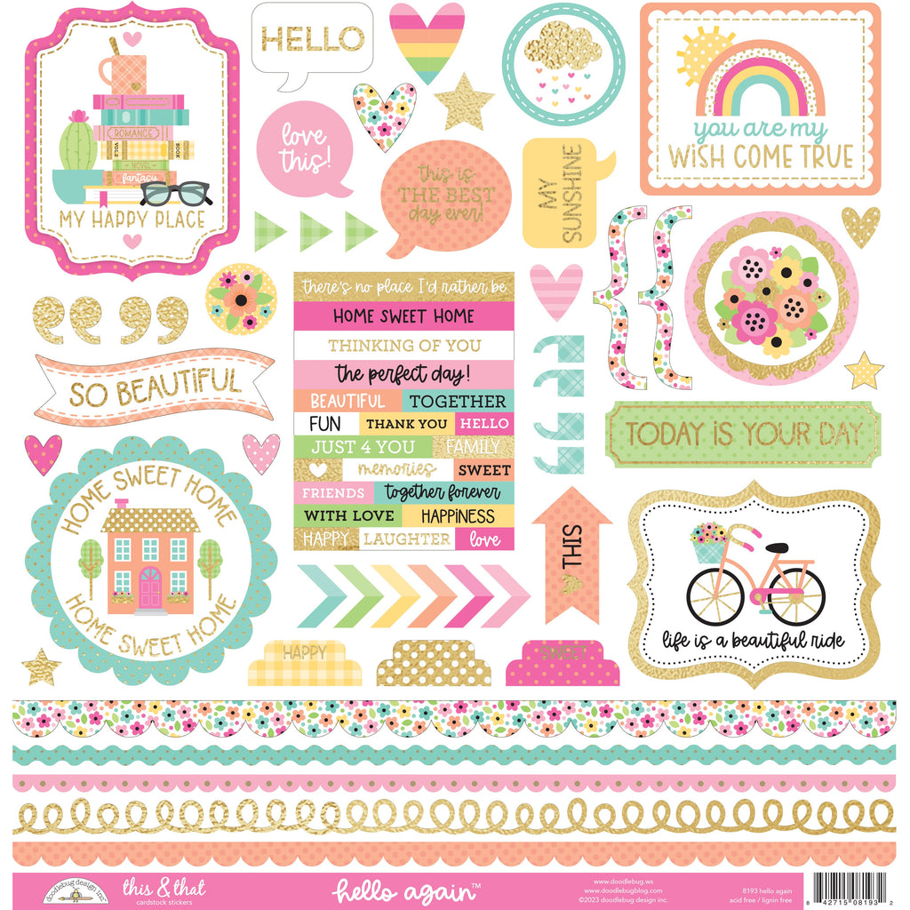 Doodlebug - Hello Again Collection - This & That Stickers / 8193