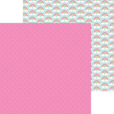 Doodlebug - Hello Again - 12x12 Single Sheets - Pink Poppies / 8195