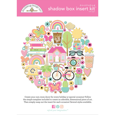 Doodlebug - Hello Again Collection - Shadow Box Kit / 8224