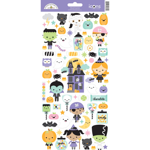 Doodlebug - Sweet & Spooky Collection - Icon Stickers  - 8262