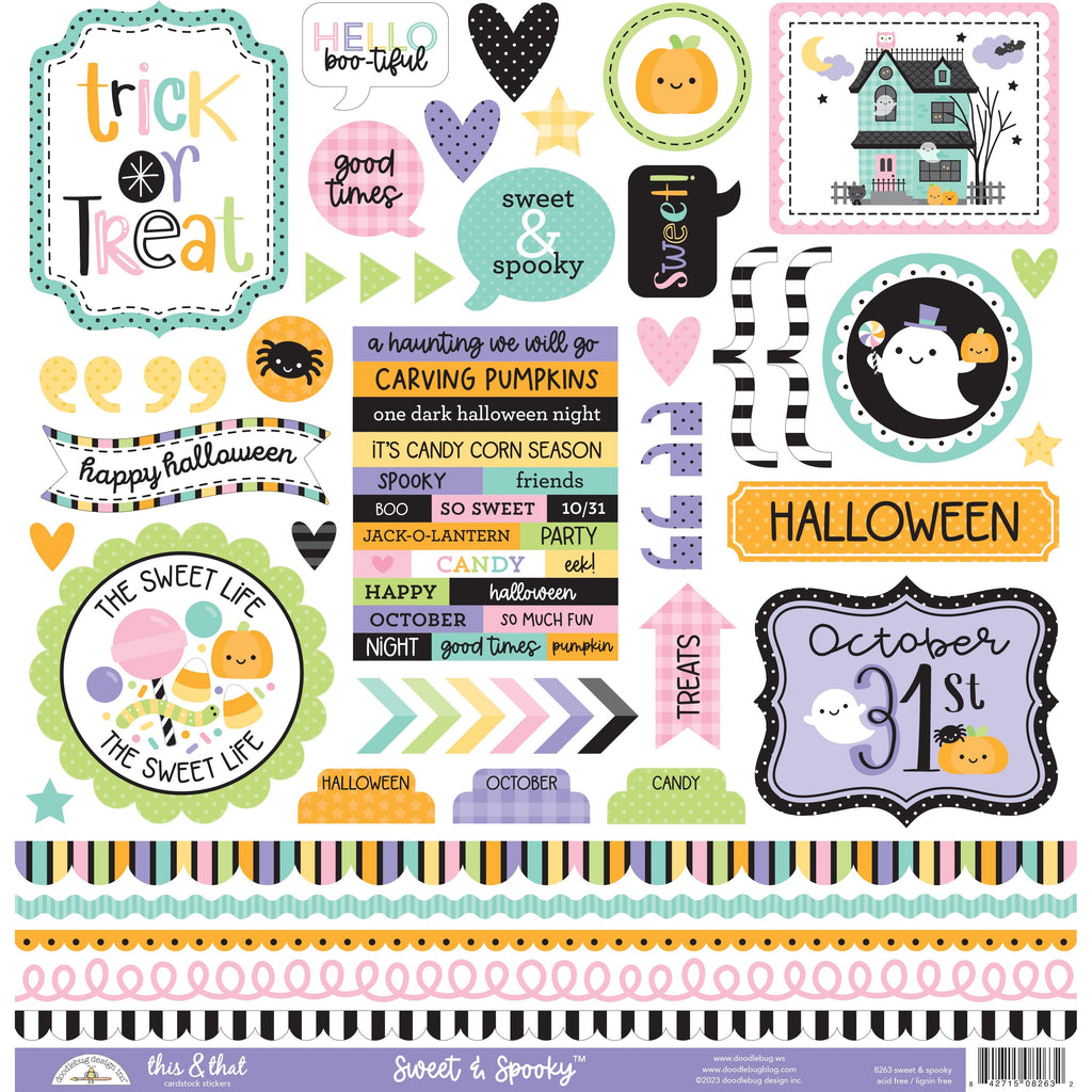 Doodlebug - Sweet & Spooky Collection - This & That Stickers - 8263