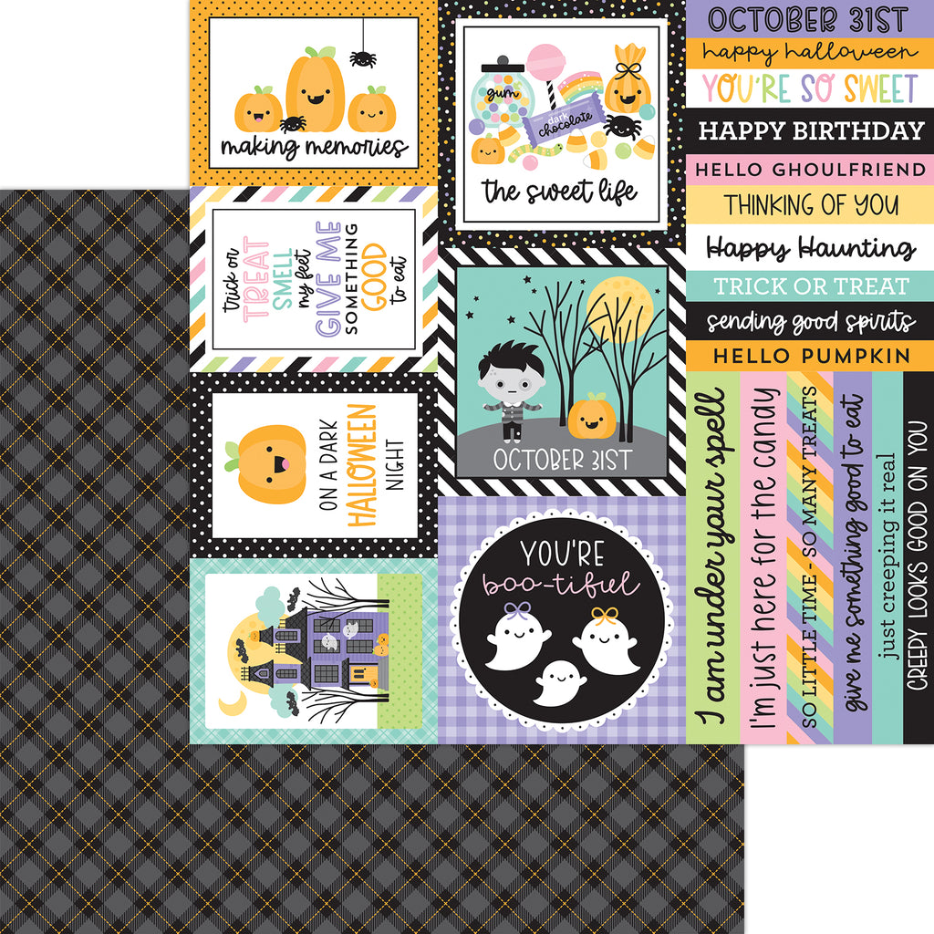 Doodlebug - Sweet & Spooky Collection - 12x12 Single Sheets / Hallo-Weave  - 8269