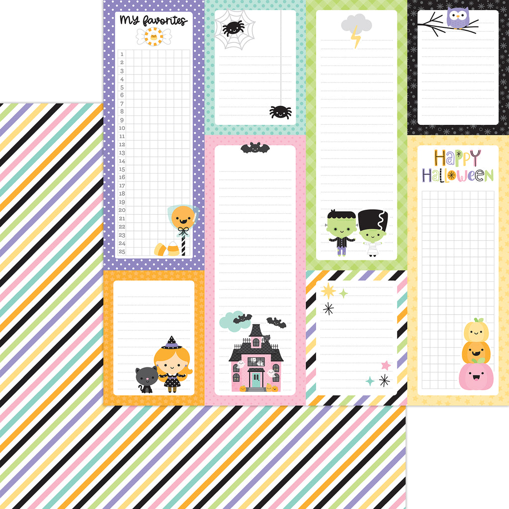 Doodlebug - Sweet & Spooky Collection - 12x12 Single Sheets / Candy Sticks - 8274
