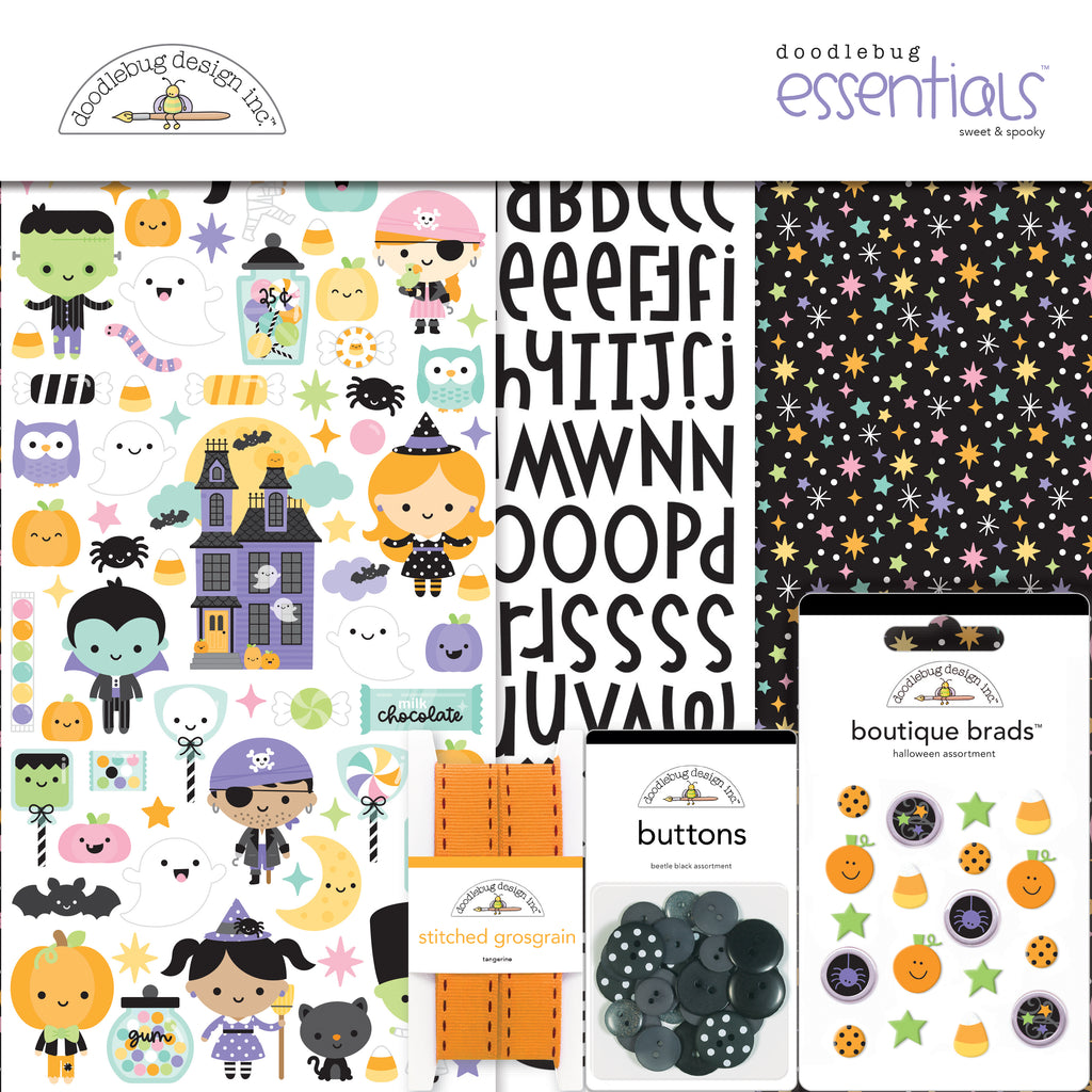 Doodlebug - Sweet & Spooky Collection - Essential Kit - 8281