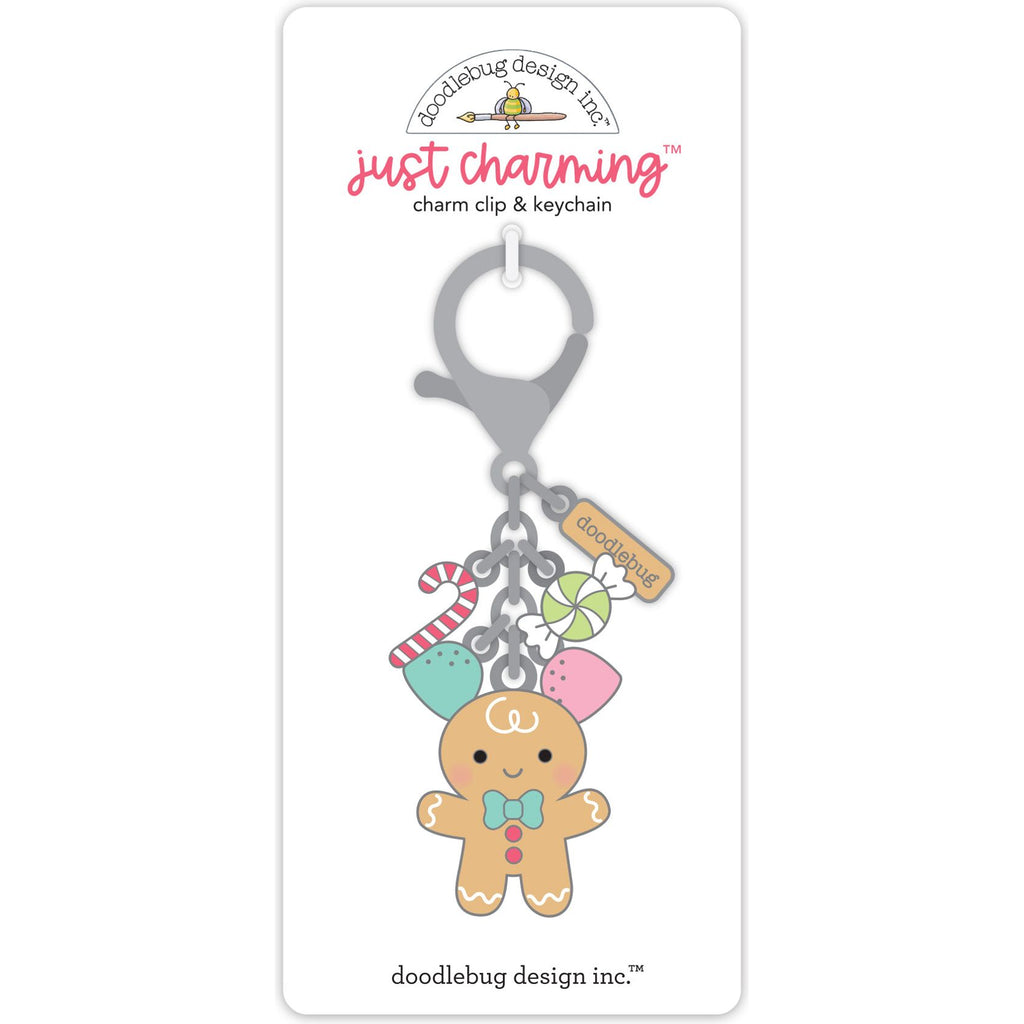 Doodlebug - Gingerbread Kisses Collection - Just Charming Clip & Keychain - 8304