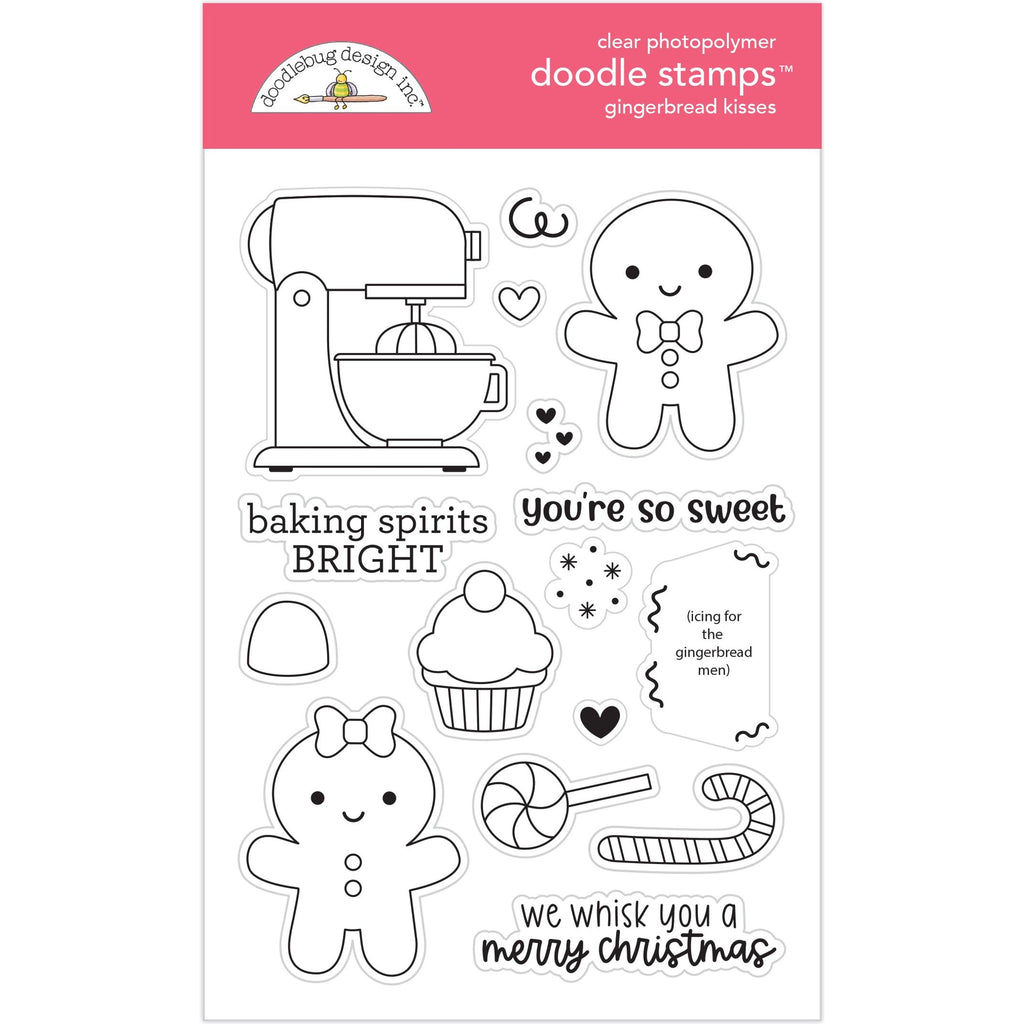 Doodlebug - Gingerbread Kisses Collection - Doodle Stamps 8308 (Preorder - Arriving October 1, 2023)