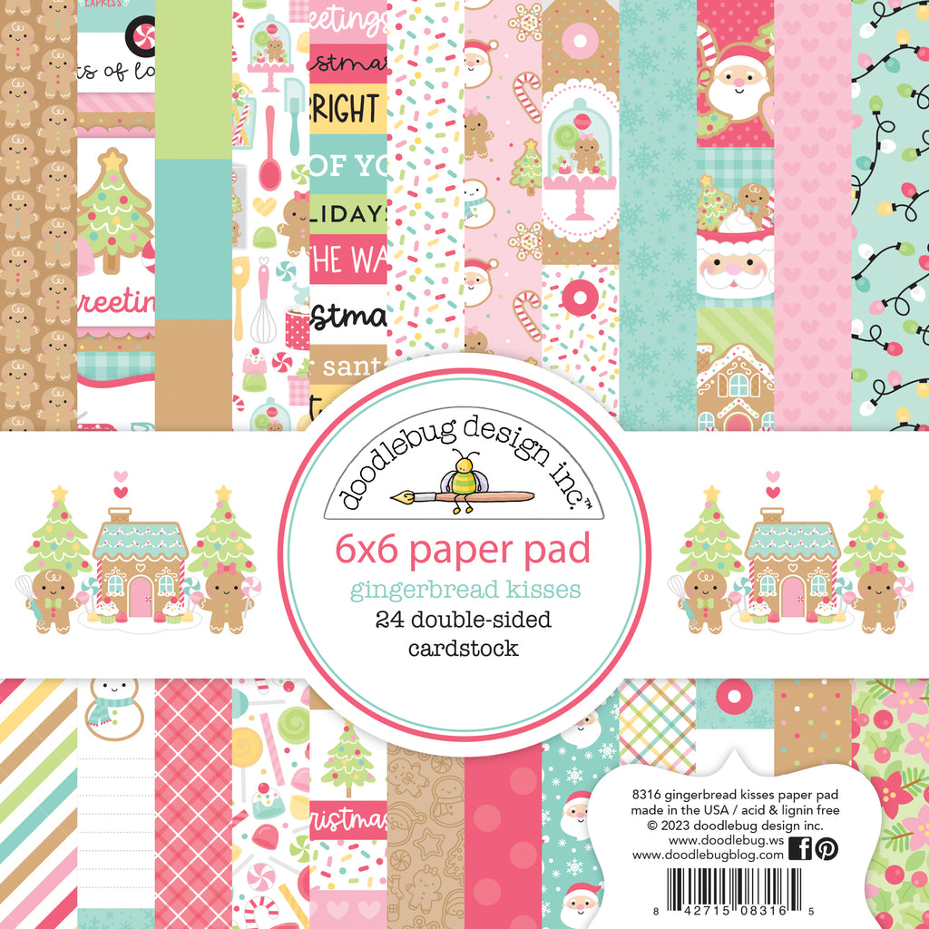Doodlebug - Gingerbread Kisses Collection - 6x6 Paper Pad 8316 (Preorder - Arriving October 1, 2023)