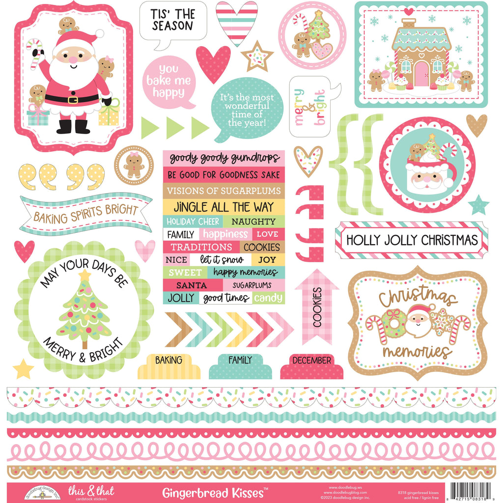 Doodlebug - Gingerbread Kisses Collection - This & That Stickers / 8318