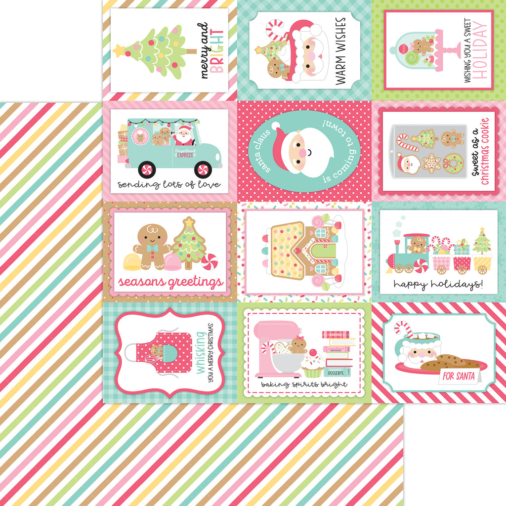 Doodlebug - Gingerbread Kisses Collection - 12x12 Single Sheets / Gift Wrap - 8326 (Preorder - Arriving October 1, 2023)