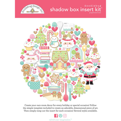 Doodlebug - Gingerbread Kisses Collection - Shadow Box Kit / 8332
