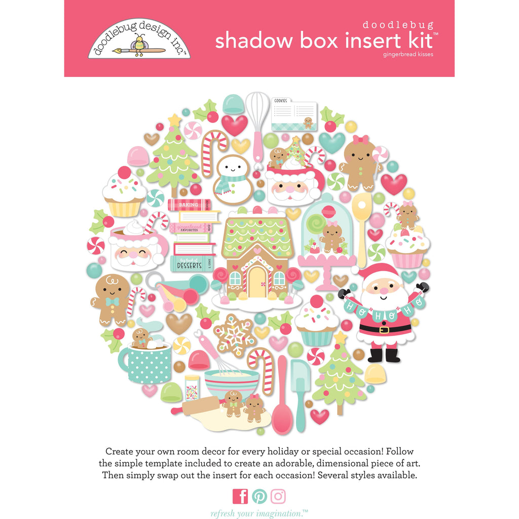 Doodlebug - Gingerbread Kisses Collection - Shadow Box Kit / 8332 (Preorder - Arriving October 1, 2023)