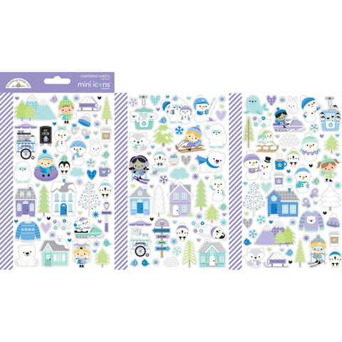 Doodlebug - Snow Much Fun - Mini Icons Stickers / 8358