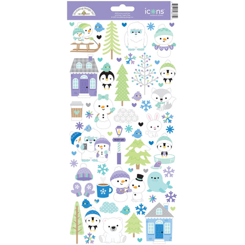 Doodlebug - Snow Much Fun - Icon Stickers  / 8375