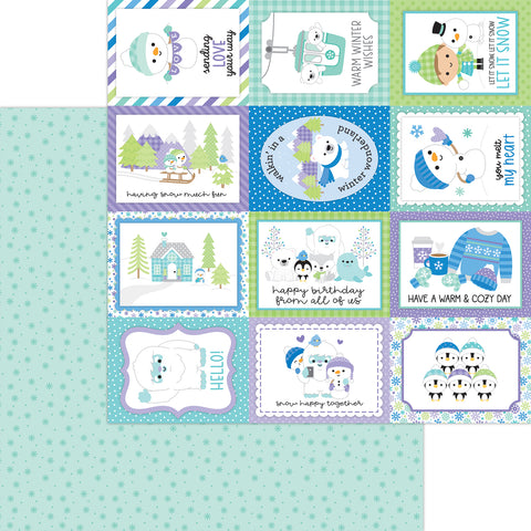 Doodlebug - Snow Much Fun - 12x12 Single Sheets - Frozen Flurry / 8383