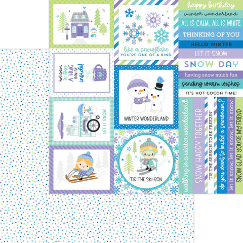 Doodlebug - Snow Much Fun - 12x12 Single Sheets - Spot of Snow / 8384