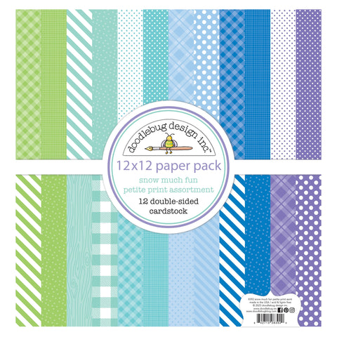 Doodlebug - Snow Much Fun - 12x12 Petite Prints Assorted Pack / 8392
