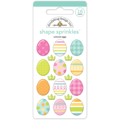 Doodlebug - Bunny Hop Collection - Shape Sprinkles - Colored Eggs / 8427