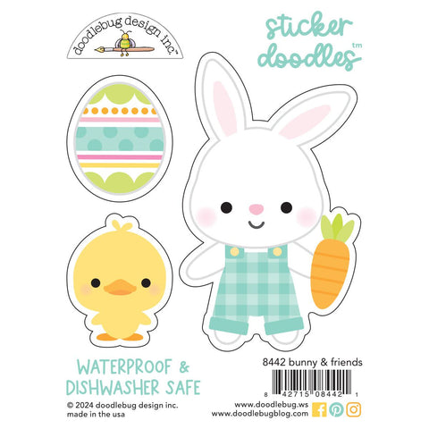 Doodlebug - Bunny Hop Collection - Sticker Doodles - Bunny & Friends / 8442