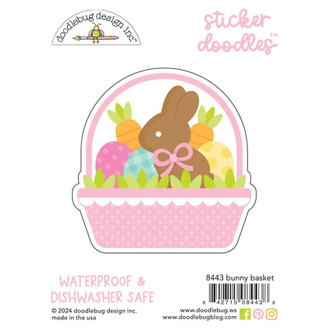 Doodlebug - Bunny Hop Collection - Sticker Doodles - Bunny Basket / 8443
